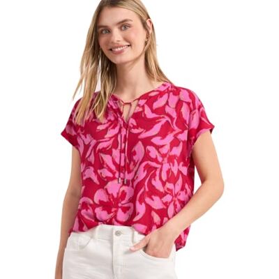 Street One 3413052 Damesblouse met gerookte details (1 stuk), rood (Salsa Red) 36 Street One 3413052 Damesblouse met gerookte details (1 stuk), rood (Salsa Red) 36