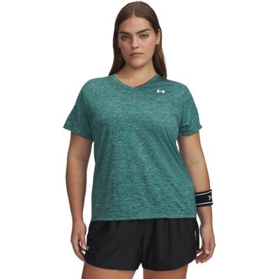 Under Armour Tech Twist T-shirt met korte mouwen en V-hals voor dames (1 stuk) Under Armour Tech Twist T-shirt met korte mouwen en V-hals voor dames (1 stuk)