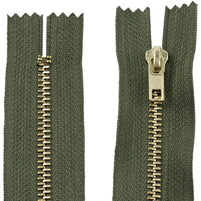 AERZETIX C61302 – set van 2 ritssluitingen niet deelbaar 18 cm van metaal – ritssluiting – olijfkleur – naaien lederwaren, etuis, rok, jurk, kleding, broek, knusse AERZETIX C61302 – set van 2 ritssluitingen niet deelbaar 18 cm van metaal – ritssluiting – olijfkleur – naaien lederwaren, etuis, rok, jurk, kleding, broek, knusse