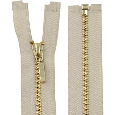 AERZETIX C61346 45 cm scheidbare metalen ritssluiting met decoratieve hanger ritssluiting beige ritssluiting voor jeans, leren vesten, naaien, jurk, broek, fournituren AERZETIX C61346 45 cm scheidbare metalen ritssluiting met decoratieve hanger ritssluiting beige ritssluiting voor jeans, leren vesten, naaien, jurk, broek, fournituren