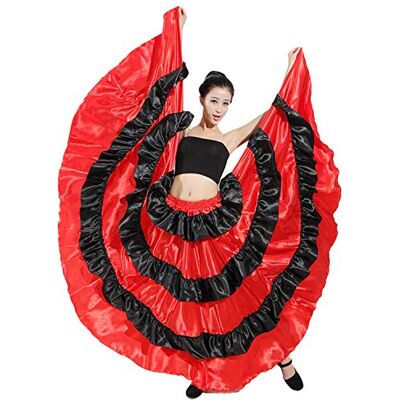 LOLANTA Zwarte Spaanse Torero-rok voor dames, flamenco balkostuum LOLANTA Zwarte Spaanse Torero-rok voor dames, flamenco balkostuum