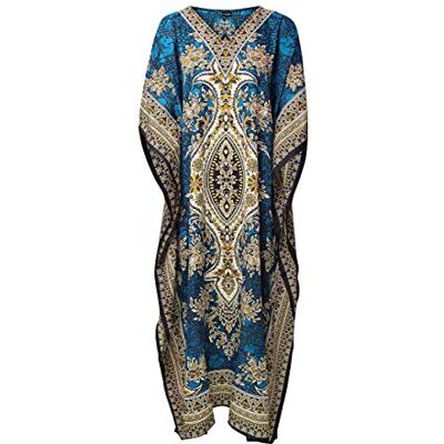 RubinaKapoor RK Essentials Tribal etnic print lange kaftan oversized, Multicolor M-24 Grande taille RubinaKapoor RK Essentials Tribal etnic print lange kaftan oversized, Multicolor M-24 Grande taille