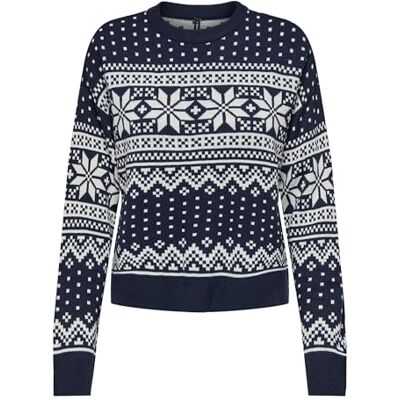 Only Onlxmas Threea Knt Onlxmas Threea Pullover Knt Dames (1 stuk), Nachtblauw., L L Only Onlxmas Threea Knt Onlxmas Threea Pullover Knt Dames (1 stuk), Nachtblauw., L L