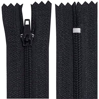 AERZETIX C63277 – set van 10 ritssluitingen met spiraal nr. 3 niet deelbaar 22 cm van nylon – zelfblokkerende metalen schuiver – kleur zwart – kleding naaien broek AERZETIX C63277 – set van 10 ritssluitingen met spiraal nr. 3 niet deelbaar 22 cm van nylon – zelfblokkerende metalen schuiver – kleur zwart – kleding naaien broek