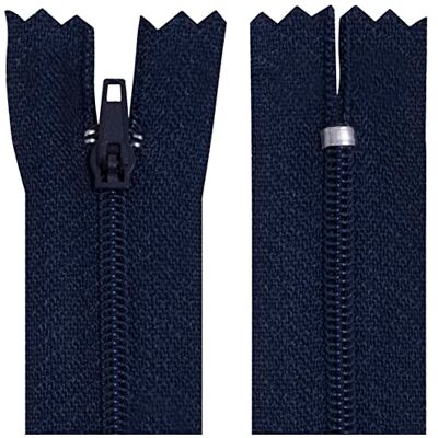 AERZETIX C63464 – set van 10 ritssluitingen met spiraal nr. 3 niet deelbaar 40 cm van nylon – zelfblokkerende metalen schuiver – kleur donkerblauw – kleding naaien broek AERZETIX C63464 – set van 10 ritssluitingen met spiraal nr. 3 niet deelbaar 40 cm van nylon – zelfblokkerende metalen schuiver – kleur donkerblauw – kleding naaien broek