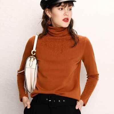 SUYGGCK Coltrui voor dames Effen kleur Fijne trui Temperamenttrui SUYGGCK Coltrui voor dames Effen kleur Fijne trui Temperamenttrui