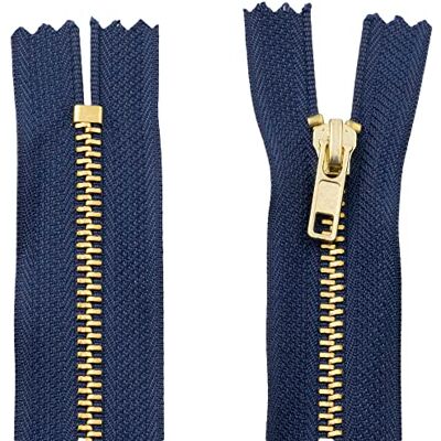 AERZETIX C61304 Set van 2 niet-scheidbare 18 cm metalen ritsen Ritssluiting Donkerblauwe kleur Naaiaccessoires in leer Hoesjes voor rokken, jurken, broeken, fournituren AERZETIX C61304 Set van 2 niet-scheidbare 18 cm metalen ritsen Ritssluiting Donkerblauwe kleur Naaiaccessoires in leer Hoesjes voor rokken, jurken, broeken, fournituren