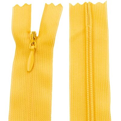 AERZETIX C61824 – set van 10 onzichtbare ritssluitingen van 55 cm, niet scheidbaar – ritssluiting – mosterdkleur – lederwaren jeans broek jurk rok naaien kleding AERZETIX C61824 – set van 10 onzichtbare ritssluitingen van 55 cm, niet scheidbaar – ritssluiting – mosterdkleur – lederwaren jeans broek jurk rok naaien kleding