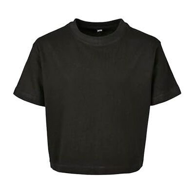 Build Your Brand Girls Cropped Jersey T-shirt voor jongens, zwart. 134 cm-140 cm Build Your Brand Girls Cropped Jersey T-shirt voor jongens, zwart. 134 cm-140 cm