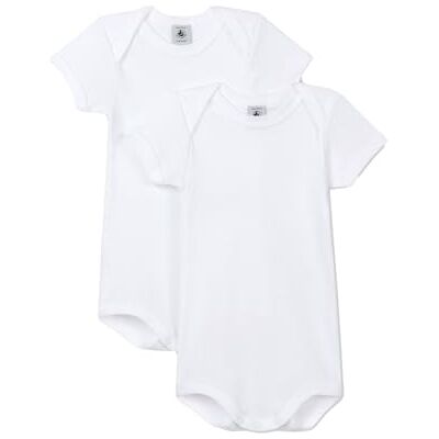 Petit Bateau , Set van 2 babyrompertjes met korte mouwen van katoen, Variant 1, 18 maanden 18 mois Petit Bateau , Set van 2 babyrompertjes met korte mouwen van katoen, Variant 1, 18 maanden 18 mois