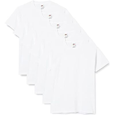 Fruit of the Loom 61-019-0 Set van 5 T-shirts voor jongens, Wit. 5-6 jaar Fruit of the Loom 61-019-0 Set van 5 T-shirts voor jongens, Wit. 5-6 jaar