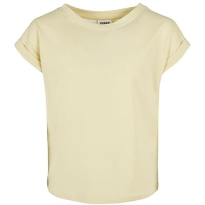 Urban Classics Organische schoudervrije thee voor meisjes, T-shirt voor meisjes, Zacht geel. 110 Urban Classics Organische schoudervrije thee voor meisjes, T-shirt voor meisjes, Zacht geel. 110