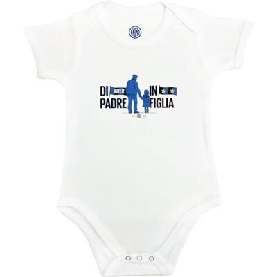 Inter FC nazionale Milano S.p.A. Bodysuit voor baby's, uniseks, kinderen en jongens, wit, 3-6 maanden, vader/dochter Inter FC nazionale Milano S.p.A. Bodysuit voor baby's, uniseks, kinderen en jongens, wit, 3-6 maanden, vader/dochter