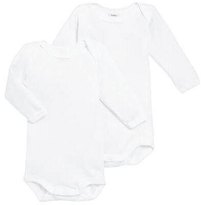 Petit Bateau , Set van 2 effen babyrompertjes met lange mouwen van katoen, variant 1, 24 maanden 24 mois Petit Bateau , Set van 2 effen babyrompertjes met lange mouwen van katoen, variant 1, 24 maanden 24 mois