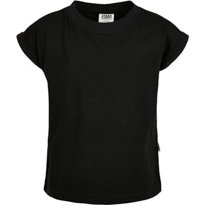 Urban Classics Organische schoudervrije thee voor meisjes, T-shirt voor meisjes, zwart. 110/116 Urban Classics Organische schoudervrije thee voor meisjes, T-shirt voor meisjes, zwart. 110/116