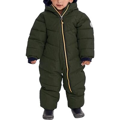 Killtec Karter Mini-jumpsuit in dons-look met capuchon, donkergroen, 98/104 Killtec Karter Mini-jumpsuit in dons-look met capuchon, donkergroen, 98/104