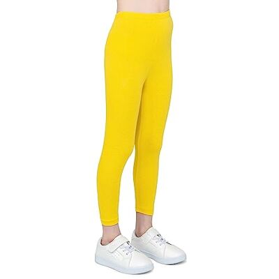 infatti Katoenen leggings voor meisjes, zachte en comfortabele kinderbroek, casual training, elegante stijl, Zoe basic kleding, Geel. 116 infatti Katoenen leggings voor meisjes, zachte en comfortabele kinderbroek, casual training, elegante stijl, Zoe basic kleding, Geel. 116