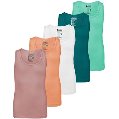 ALPIDEX 5 stuks onderhemden voor meisjes, 100% katoen, tanktop voor kinderen, Muffin 9 ans ALPIDEX 5 stuks onderhemden voor meisjes, 100% katoen, tanktop voor kinderen, Muffin 9 ans