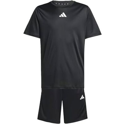 Adidas Trainingspak voor kinderen, uniseks, 3-strepen, zwart/wit, 9-10 jaar Adidas Trainingspak voor kinderen, uniseks, 3-strepen, zwart/wit, 9-10 jaar