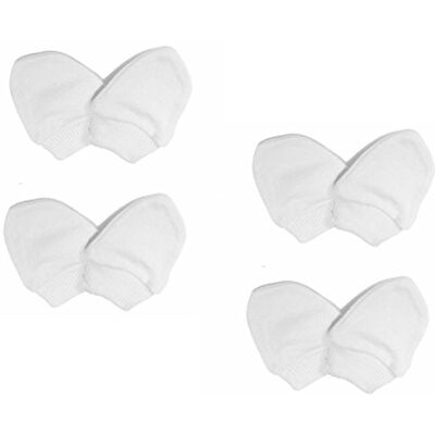 Scratch Mitts Wanten voor pasgeborenen, 100% katoen, wit, 4 paar Scratch Mitts Wanten voor pasgeborenen, 100% katoen, wit, 4 paar