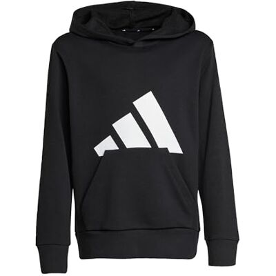 Adidas Uniseks Essentials Big Logo Hoodie voor kinderen, zwart/wit, 15-16 jaar Adidas Uniseks Essentials Big Logo Hoodie voor kinderen, zwart/wit, 15-16 jaar