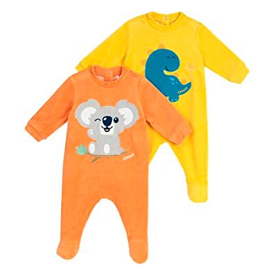 Chicco Chenille overall met voet, uniseks baby, Geel/Oranje Prématuré Chicco Chenille overall met voet, uniseks baby, Geel/Oranje Prématuré