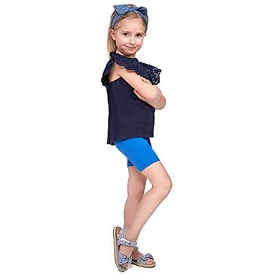 SOFTSAIL Meisjeslegging voor kinderen, 1/2 knielengte, ademende fietsshorts, dans, schoolbroek, Royal Blauw 3-4 ans SOFTSAIL Meisjeslegging voor kinderen, 1/2 knielengte, ademende fietsshorts, dans, schoolbroek, Royal Blauw 3-4 ans