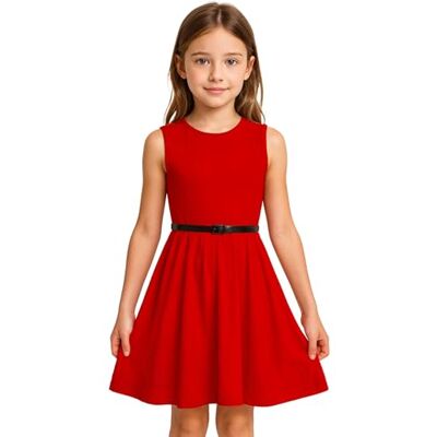 A2Z 4 Kids Meisjesjurk, skaterjurk, kinderfeestjurk met vrije riem, leeftijd 5, 6, 7, 8, 9, 10, 11, 12, 13 jaar., Rood, 7-8 jaar 7-8 jaar A2Z 4 Kids Meisjesjurk, skaterjurk, kinderfeestjurk met vrije riem, leeftijd 5, 6, 7, 8, 9, 10, 11, 12, 13 jaar., Rood, 7-8 jaar 7-8 jaar