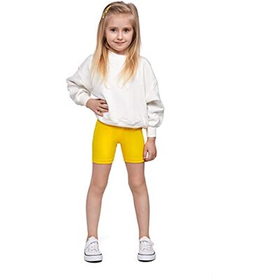 SOFTSAIL Meisjeslegging voor kinderen, 1/2 knielengte, ademende fietsshorts, dans, schoolbroek, Geel. 8-9 ans SOFTSAIL Meisjeslegging voor kinderen, 1/2 knielengte, ademende fietsshorts, dans, schoolbroek, Geel. 8-9 ans