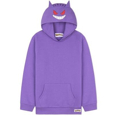 Pokémon Pokemon Sweatshirt met capuchon voor jongens, Pikachu, sweatshirt, kinderen, lang, met kangoeroezak, kleding, jongens, cadeau voor kinderen en tieners, Paars Gengar 4-5 ans Pokémon Pokemon Sweatshirt met capuchon voor jongens, Pikachu, sweatshirt, kinderen, lang, met kangoeroezak, kleding, jongens, cadeau voor kinderen en tieners, Paars Gengar 4-5 ans