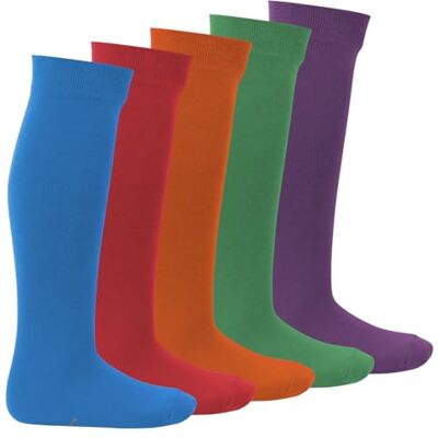 Footstar Everyday! Set van 5 paar lange sokken voor kinderen, basic kniekousen voor meisjes en jongens, Bold 23-26 Footstar Everyday! Set van 5 paar lange sokken voor kinderen, basic kniekousen voor meisjes en jongens, Bold 23-26