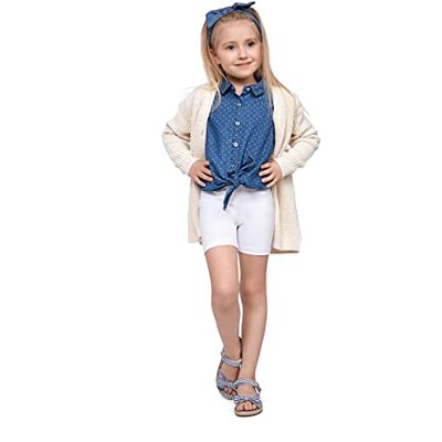 SOFTSAIL Meisjeslegging voor kinderen, 1/2 knielengte, ademende fietsshorts, dans, schoolbroek, Wit. 9-10 ans SOFTSAIL Meisjeslegging voor kinderen, 1/2 knielengte, ademende fietsshorts, dans, schoolbroek, Wit. 9-10 ans