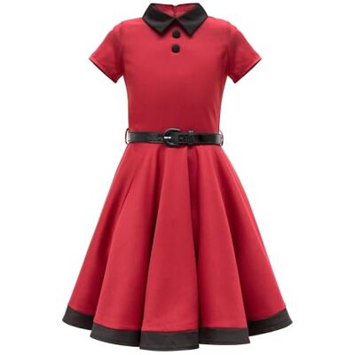 BlackButterfly Kinderjurk jaren '50 vintage Clarity 'Lucy', Rood 13 - 14 Ans BlackButterfly Kinderjurk jaren '50 vintage Clarity 'Lucy', Rood 13 - 14 Ans