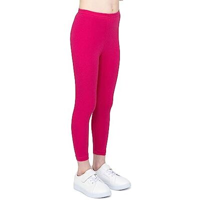 infatti Katoenen leggings voor meisjes, zachte en comfortabele kinderbroek, casual training, elegante stijl, Zoe basic kleding, Amarant 128 infatti Katoenen leggings voor meisjes, zachte en comfortabele kinderbroek, casual training, elegante stijl, Zoe basic kleding, Amarant 128