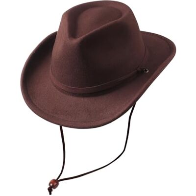 DRESHOW Cowboyhoed voor meisjes en jongens, panamahoed, retro, fedora, klassiek, vilt, met riemgesp, uniseks, opgerold voor kinderen van 3 tot 8 jaar Eén maat DRESHOW Cowboyhoed voor meisjes en jongens, panamahoed, retro, fedora, klassiek, vilt, met riemgesp, uniseks, opgerold voor kinderen van 3 tot 8 jaar Eén maat