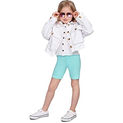 SOFTSAIL Meisjeslegging voor kinderen, 1/2 knielengte, ademende fietsshorts, dans, schoolbroek, Munt 4-5 ans SOFTSAIL Meisjeslegging voor kinderen, 1/2 knielengte, ademende fietsshorts, dans, schoolbroek, Munt 4-5 ans