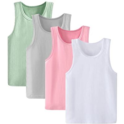 Anntry 2-8 jaar, kleine meisjes, robuust, zacht, camisole ondergoed, 4-delig, kinderen, comfortabel, ademend, Kleuren: 3 3-4 ans Anntry 2-8 jaar, kleine meisjes, robuust, zacht, camisole ondergoed, 4-delig, kinderen, comfortabel, ademend, Kleuren: 3 3-4 ans