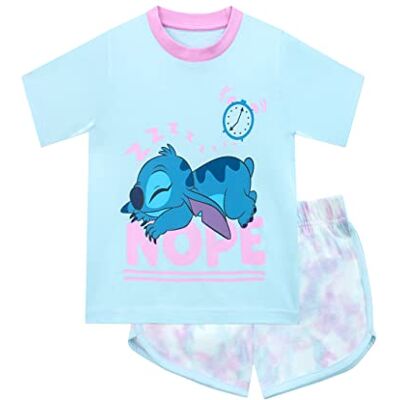 Disney Stitch Pyjama voor meisjes, pyjamaset voor meisjes, Lilo en Stitch, winterpyjama voor kinderen, Korte mouw 5-6 jaar Disney Stitch Pyjama voor meisjes, pyjamaset voor meisjes, Lilo en Stitch, winterpyjama voor kinderen, Korte mouw 5-6 jaar