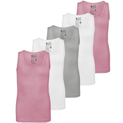 ALPIDEX Set van 5 bodyshirts voor meisjes, 100% katoen, tanktop voor kinderen, Snoep 13 ans ALPIDEX Set van 5 bodyshirts voor meisjes, 100% katoen, tanktop voor kinderen, Snoep 13 ans