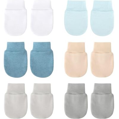 DRESHOW Wanten voor pasgeborenen Babyhandschoenen met elastische manchetten voor 0-6 maanden, jongens en meisjes Eén maat DRESHOW Wanten voor pasgeborenen Babyhandschoenen met elastische manchetten voor 0-6 maanden, jongens en meisjes Eén maat