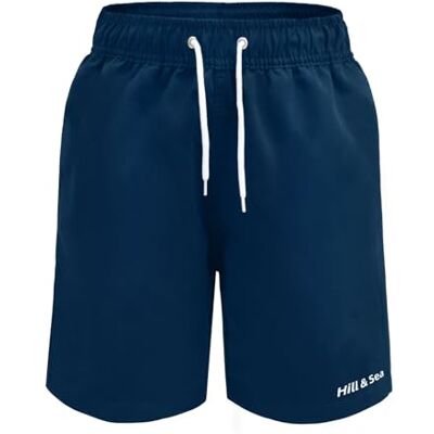 Hill & Sea Zwemshort voor jongens, sneldrogend, ademend, waterafstotend, met mesh gevoerde zakken en verstelbaar trekkoord, Navy Blauw 164 Hill & Sea Zwemshort voor jongens, sneldrogend, ademend, waterafstotend, met mesh gevoerde zakken en verstelbaar trekkoord, Navy Blauw 164