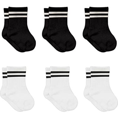 bistyle 6 paar katoenen sokken voor pasgeborenen 0-6 maanden tot 3 jaar Naadloze sokken Kindersokken voor jongens en meisjes, Zwart (gestreept) 2-3 ans bistyle 6 paar katoenen sokken voor pasgeborenen 0-6 maanden tot 3 jaar Naadloze sokken Kindersokken voor jongens en meisjes, Zwart (gestreept) 2-3 ans
