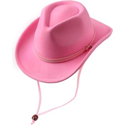 DRESHOW Cowboyhoed voor meisjes en jongens, panamahoed, retro, fedora, klassiek, vilt, met riemgesp, uniseks, opgerold voor kinderen van 3 tot 8 jaar Eén maat DRESHOW Cowboyhoed voor meisjes en jongens, panamahoed, retro, fedora, klassiek, vilt, met riemgesp, uniseks, opgerold voor kinderen van 3 tot 8 jaar Eén maat