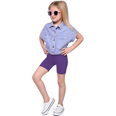SOFTSAIL Meisjeslegging voor kinderen, 1/2 knielengte, ademende fietsshorts, dans, schoolbroek, Paars. 8-9 ans SOFTSAIL Meisjeslegging voor kinderen, 1/2 knielengte, ademende fietsshorts, dans, schoolbroek, Paars. 8-9 ans