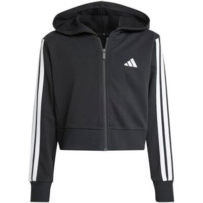 Adidas Essentials Full Zip Crop Hoodie Sweatshirt met capuchon voor meisjes (1 stuk) Adidas Essentials Full Zip Crop Hoodie Sweatshirt met capuchon voor meisjes (1 stuk)