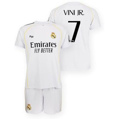 Real Madrid Home Outfit 25/26 voor kinderen, maten 116-164, seizoen 2025/2026, kids thuispak, officieel product voor fans Real Madrid Home Outfit 25/26 voor kinderen, maten 116-164, seizoen 2025/2026, kids thuispak, officieel product voor fans