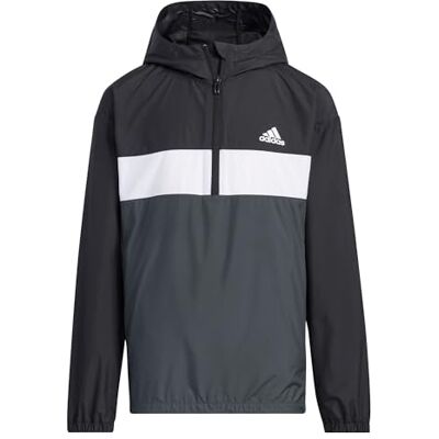 Adidas Uniseks kinderen geweven anorak kinderen, zwart, 7-8 jaar Adidas Uniseks kinderen geweven anorak kinderen, zwart, 7-8 jaar