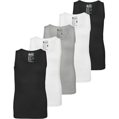 ALPIDEX Set van 5 bodyshirts voor jongens, 100% katoen, tanktop voor kinderen, Donder, 14 jaar 14 jaar ALPIDEX Set van 5 bodyshirts voor jongens, 100% katoen, tanktop voor kinderen, Donder, 14 jaar 14 jaar