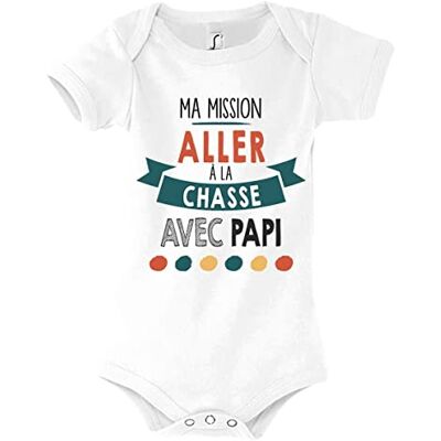 Planetee Baby Bodysuit Mijn Missie Jacht met Papi, Wit., 3-6 maanden 3-6 maanden Planetee Baby Bodysuit Mijn Missie Jacht met Papi, Wit., 3-6 maanden 3-6 maanden