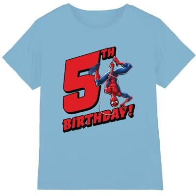 Marvel Spiderman Birthday 5 Unisex Kids T-shirt Jongens 5-6 jaar Marvel Spiderman Birthday 5 Unisex Kids T-shirt Jongens 5-6 jaar